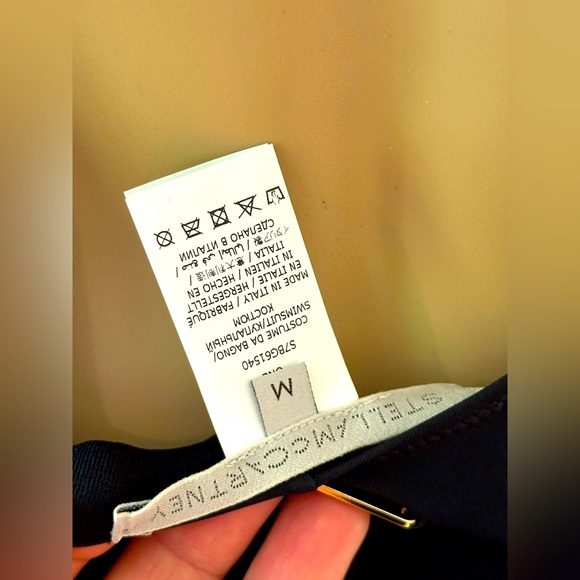 Stella McCartney NWT Black Falabella Chain Trim High-Leg One-Piece Swimsuit L - Picture 11 of 12